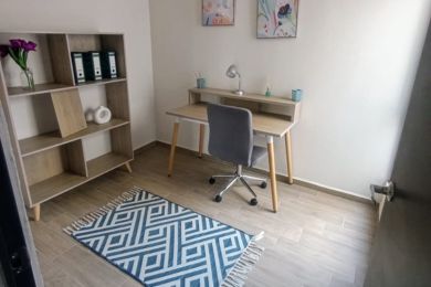 Estudio oficina escritorio interior decoración mueble tapete silla 